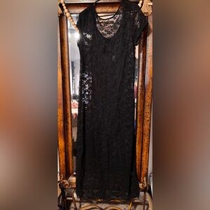 wild fable Black Lace Maxi Dress